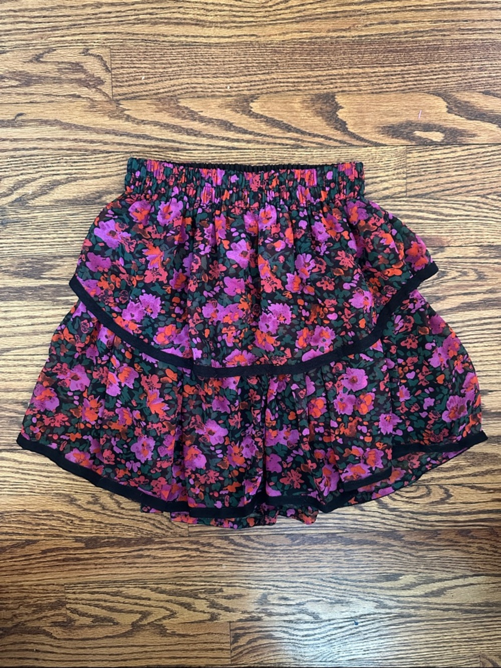 Floral Tiered Mini Skirt
